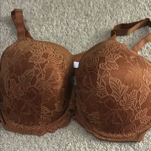 Auden Brown Lace Overlay Bra size 42DDD (F)
